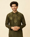 Olive Green Wakanda Kurta Set image number 0